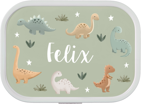Brotdose personalisierte mit Dino-Muster