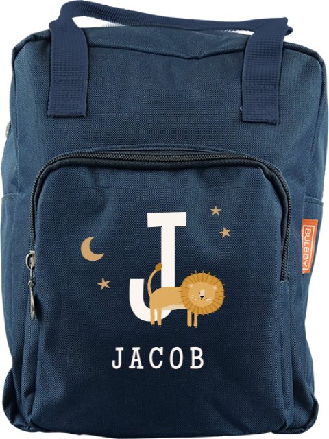 Rucksack Classic mit Namen und Dschungel-Tieren