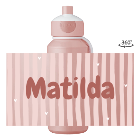 Mepal pop-up Trinkflasche Campus mit altrosa Streifen
