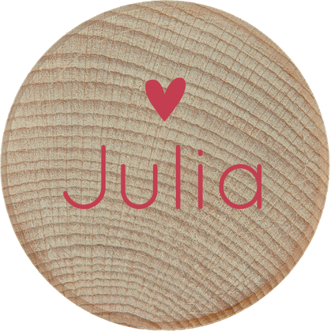 Personalisierte Zahnbox aus Holz mit Namen und kleinem Herz