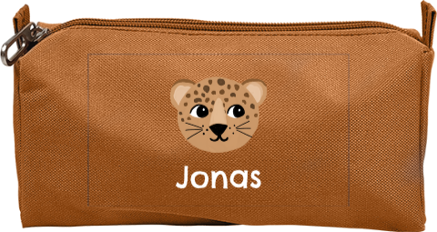 Federmäppchen mit Geparden Motiv und Namen des Kindes