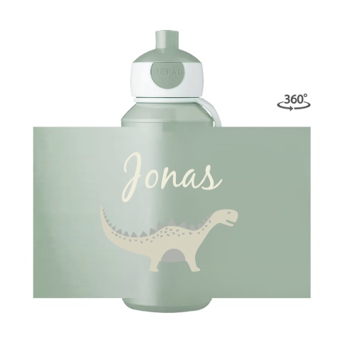 Mepal pop-up Trinkflasche Campus mit Name und Dino-Motiv