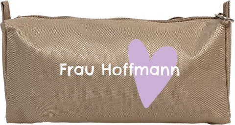 Personalisierbare Federtasche mit Herz als Geschenk für Lehrerin
