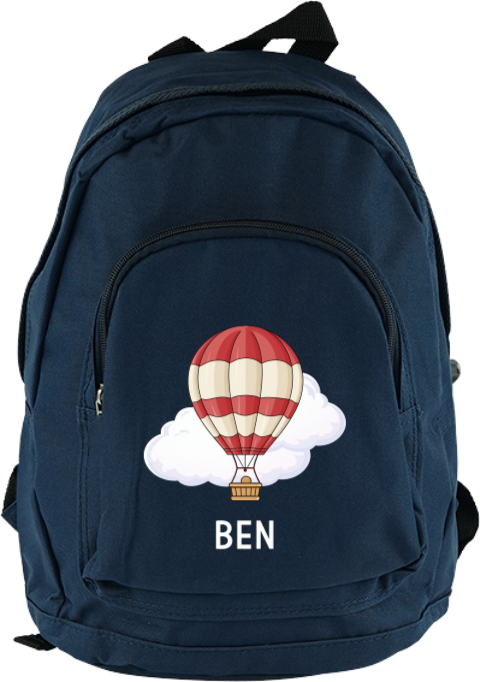 Niedliche Kinderschultasche mit Namen und Heißluftballon