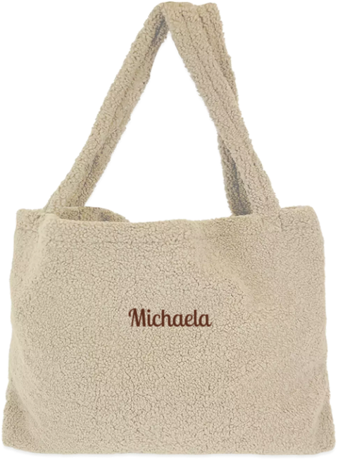 Kuschelige Teddy Mom Bag mit Namen