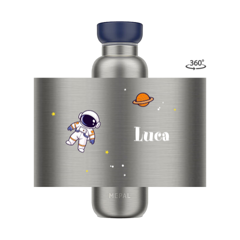 Mepal Thermosflasche mit Name und Astronaut im Weltraum