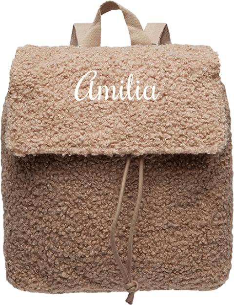 Teddyrucksack mit Klappe personalisierbar mit Namen