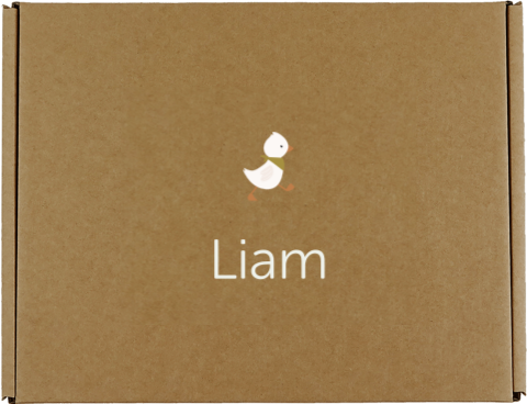 Geschenkbox mit niedlicher Ente und Name