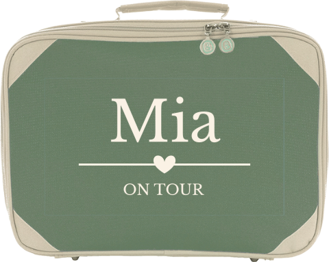 Kinderkoffer mit Namen und Herz