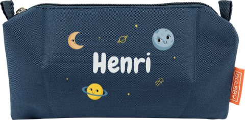 Personalisierbares Federmäppchen mit Weltraumthema und Namen