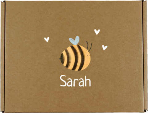 Geschenkbox mit Name und Biene mit Herzchen
