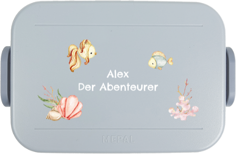 Brotdose Mepal To Go mit Namen und Fischen