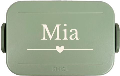 Schlichte Mepal To Go Lunchbox mit Namen und Herzen