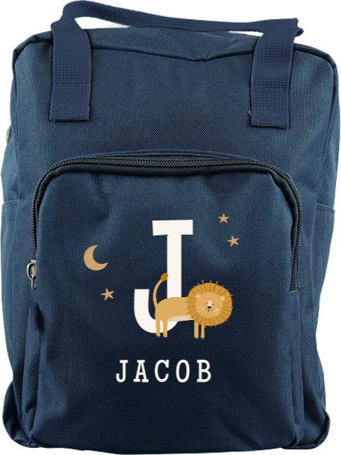 Rucksack Classic mit Namen und Dschungel-Tieren