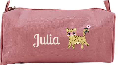 Personalierbares Federmäppchen mit Namen und Geparden Motiv 