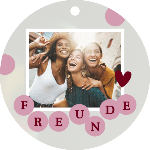 Acryl Christbaumschmuck für Freunde mit Foto, Herz und Punkten