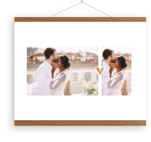 Leinwandposter mit 2 Fotos und Herz