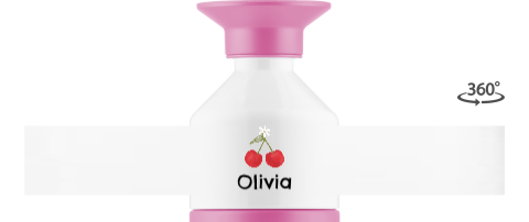 Dopper thermosflasche mit namen und kirschen