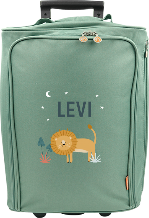 Personalisierter Trolley mit Namen und Dschungel-Design