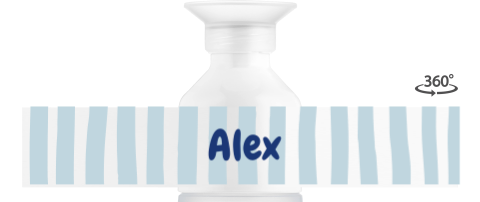 Dopper Trinkflasche mit blauen Streifen und Namen