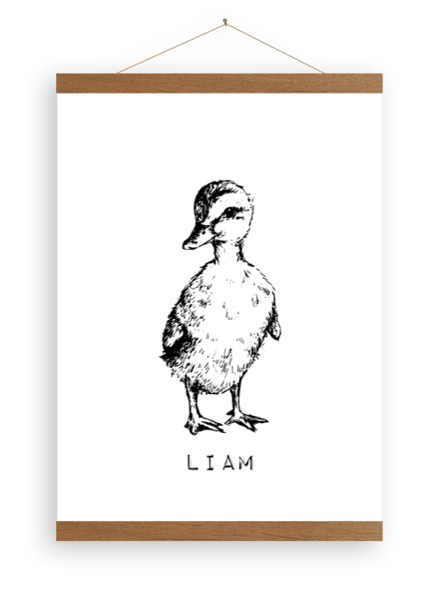 Leinwandposter hello cutie Ente stehend incl Holzlatten