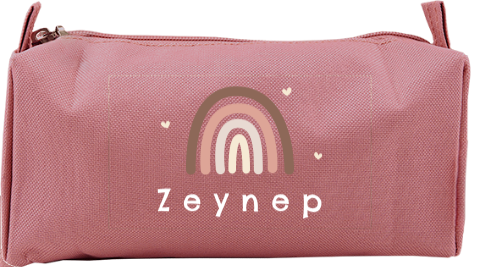 Federmäppchen mit Regenbogenmotiv und Namen des Kindes