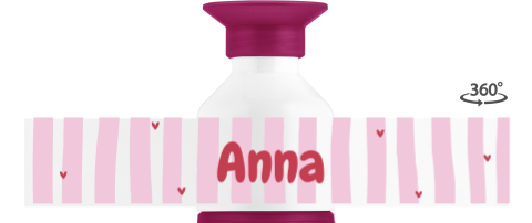 Dopper Trinkflasche mit rosa Streifenmuster