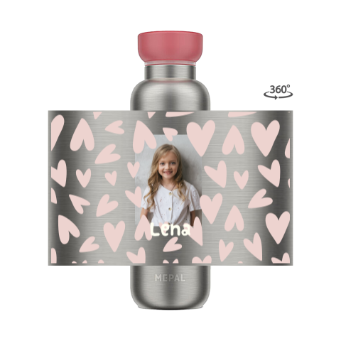 Mepal Thermosflasche mit Foto, Namen und Herzen