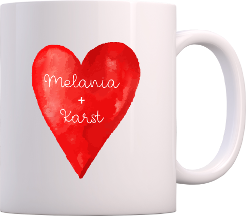 Personalisierbare Tasse mit Herz für Hochzeit