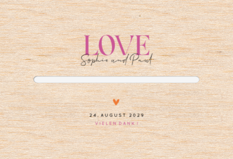 Colourblocking Kartenbox Hochzeit mit großem Love und Herz