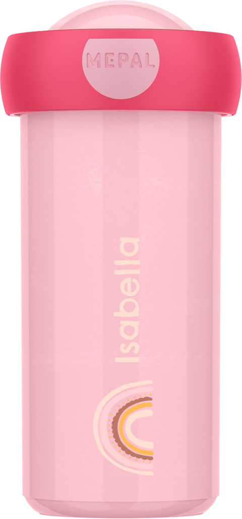 Personalisierte Mepal Campus Trinkflasche mit Namen und Regenbogen