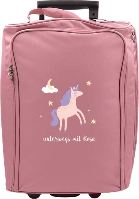 Personalisierter Trolley mit Namen, Einhorn und Sternen