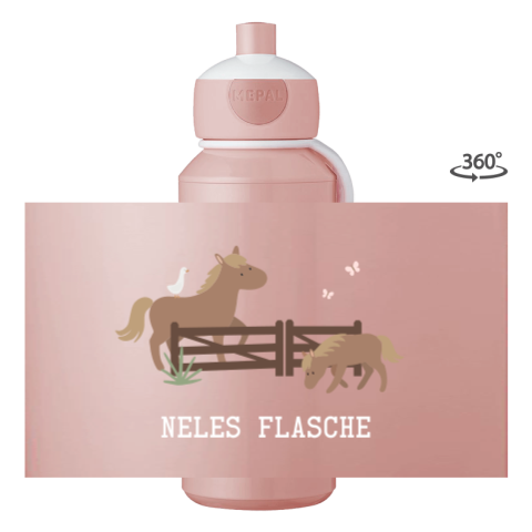 Mepal pop-up Trinkflasche Campus mit Namen und Pferde