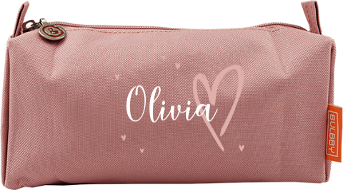 Federmäppchen mit Namen und Herz