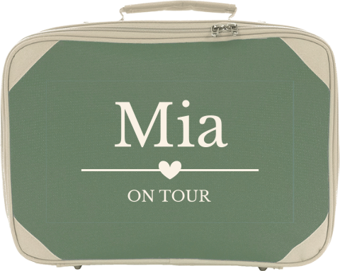 Kinderkoffer mit Namen und Herz