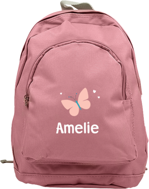 Rucksack Junior mit Schmetterling und Name