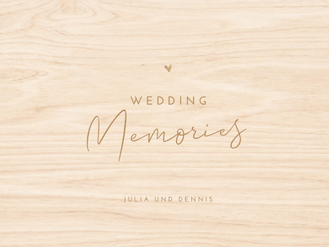Erinnerungskiste Hochzeit mit geschwungener Schrift und Herz