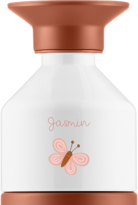 Dopper Thermosflasche mit Namen und Aquarell-Schmetterling