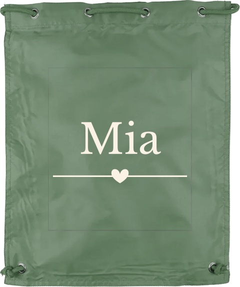 Personalisierbarer Sportbeutel mit Herz und Namen