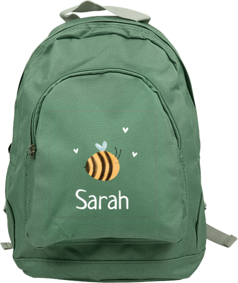 Rucksack Junior mit froher Biene und Namen