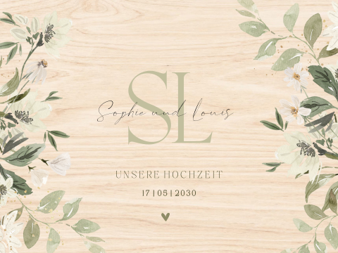 Erinnerungsbox Hochzeit mit elegante Blumen