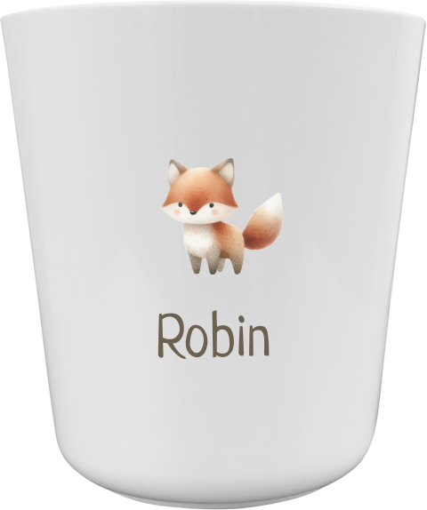 Becher für Kinder mit Namen und Fuchs Motiv