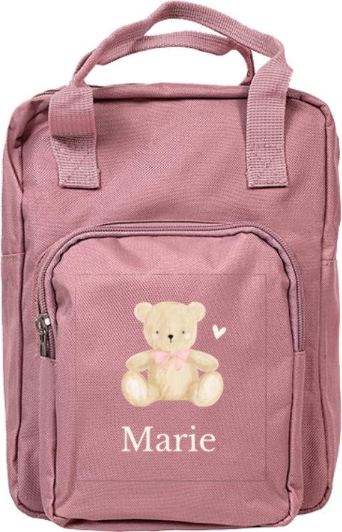 Niedlicher Rucksack mit Teddy und Namen