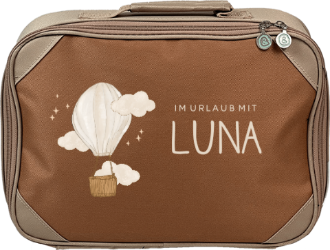 Personalisierter Kinderkoffer mit Namen und Heißluftballon