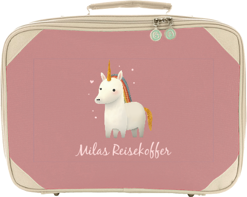 Personalisierter Kinderkoffer mit Namen und Einhorn