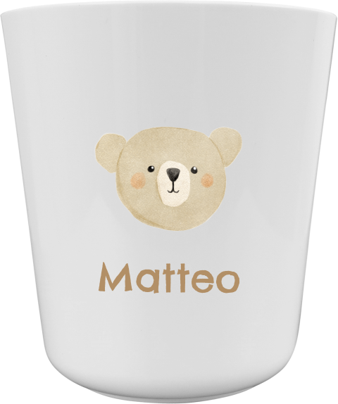 Kindertasse mit Namen und Bären Motiv