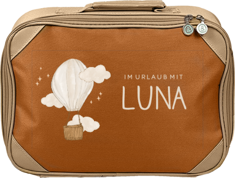 Personalisierter Kinderkoffer mit Namen und Heißluftballon