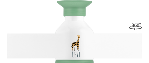 Bedruckbare Dopper Trinkflasche mit Namen und Giraffe