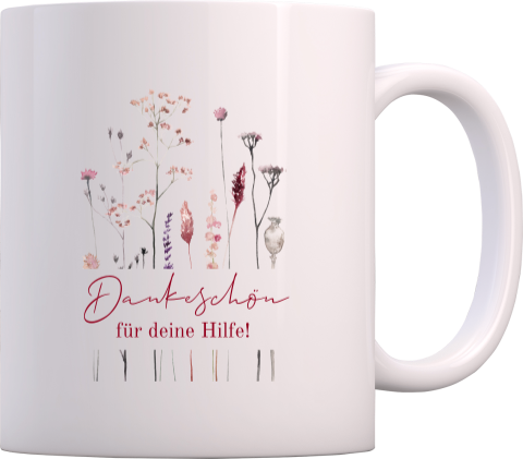 Bohemian Tasse zur Danksagung mit Blumen