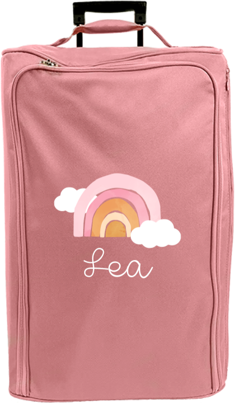 Reisetrolley mit Namen und Regenbogen